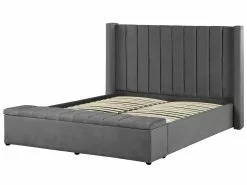 Beliani Sänky Sametti Säilytystila Harmaa NOYERS Useita Kokoja -Käsinojalliset tuolit Winkel undef src sa picid 764903 type whitesh image