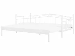 Beliani Sänky Metalli Levitettävä Valkoinen 80/160 X 200 Cm TULLE