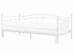 Beliani Sänky Metalli Levitettävä Valkoinen 80/160 X 200 Cm TULLE -Käsinojalliset tuolit Winkel undef src sa picid 765268 type whitesh image