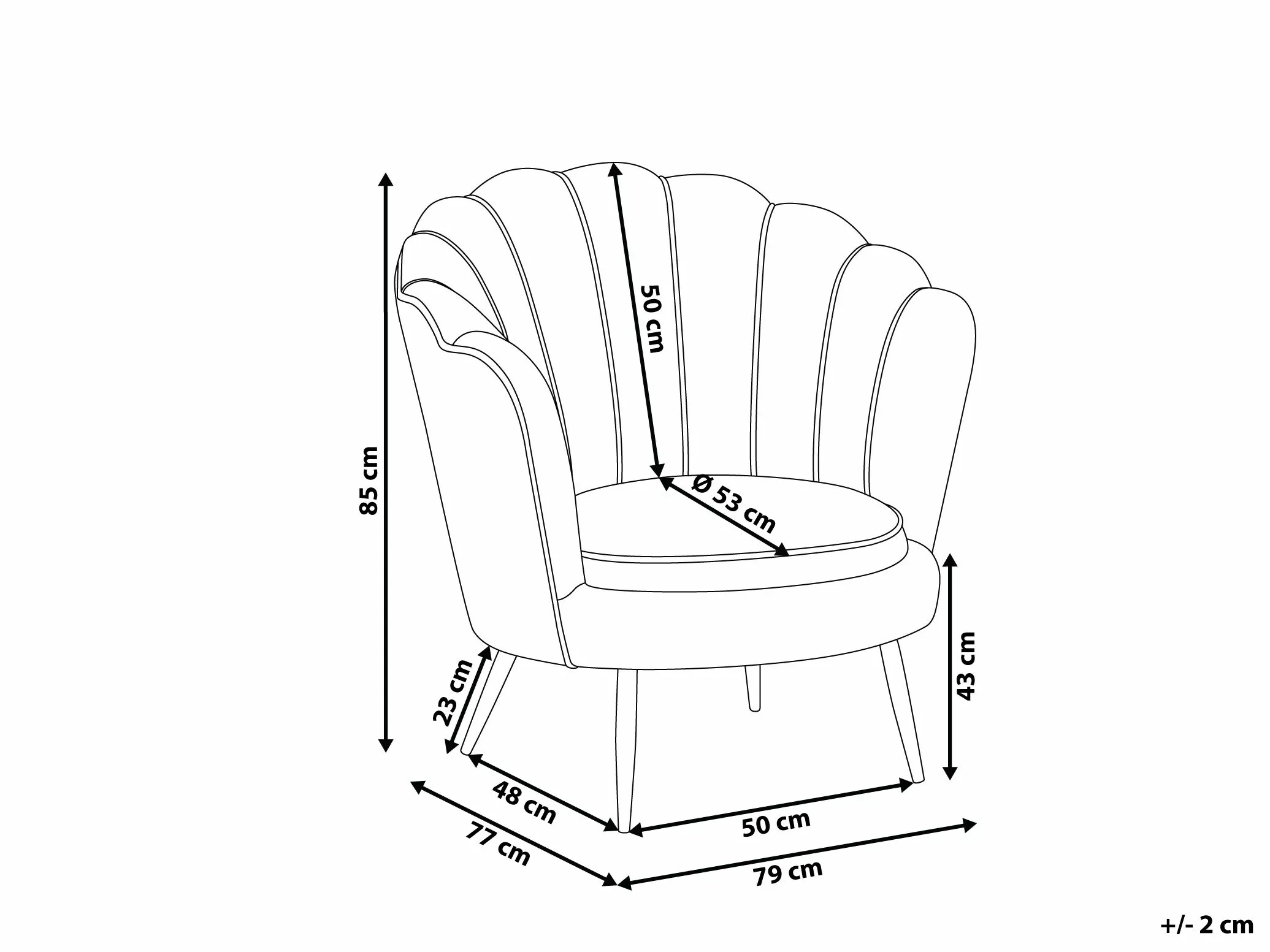 Beliani Laivastonsininen Samettinen Nojatuoli LOVIKKA - Image 9