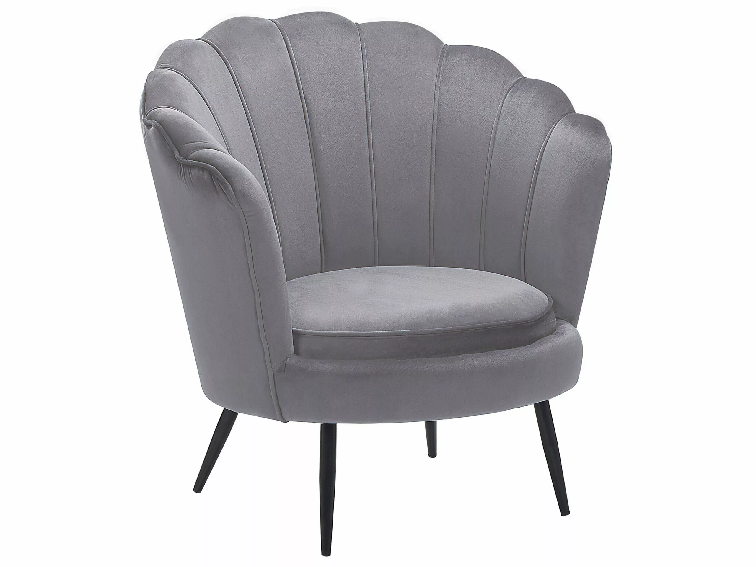 Beliani Nojatuoli Harmaa Sametti LOVIKKA