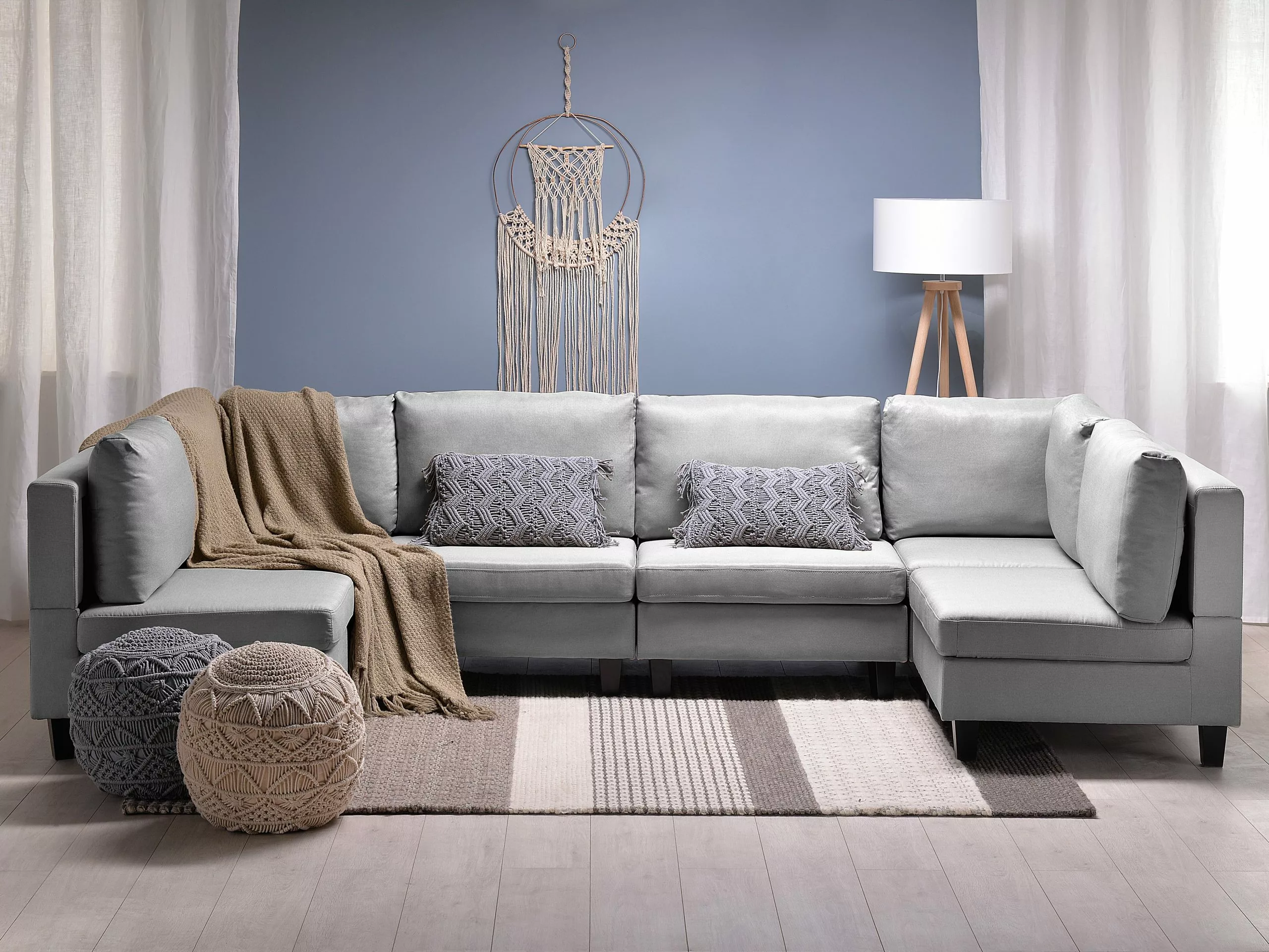 Beliani Kulmamoduuli Sohvaan Vaaleanharmaa FEVIK - Image 3