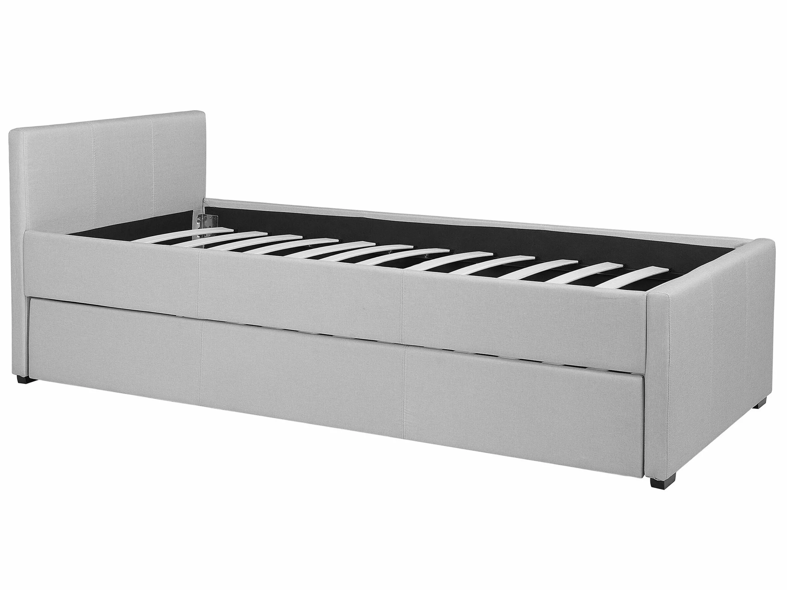 Beliani Sänky Kangas Lisävuode Vaaleanharmaa 80 X 200 Cm MARMANDE 6 Beliani Sänky Kangas Lisävuode Vaaleanharmaa 80 X 200 Cm MARMANDE - Image 6