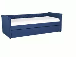 Beliani Sänky Kangas Lisävuode Laivastonsininen 80 X 200 Cm LIBOURNE -Käsinojalliset tuolit Winkel undef src sa picid 770643 type whitesh image