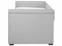 Beliani Sänky Kangas Lisävuode Vaaleanharmaa 80 X 200 Cm LIBOURNE -Käsinojalliset tuolit Winkel undef src sa picid 770666 type whitesh image