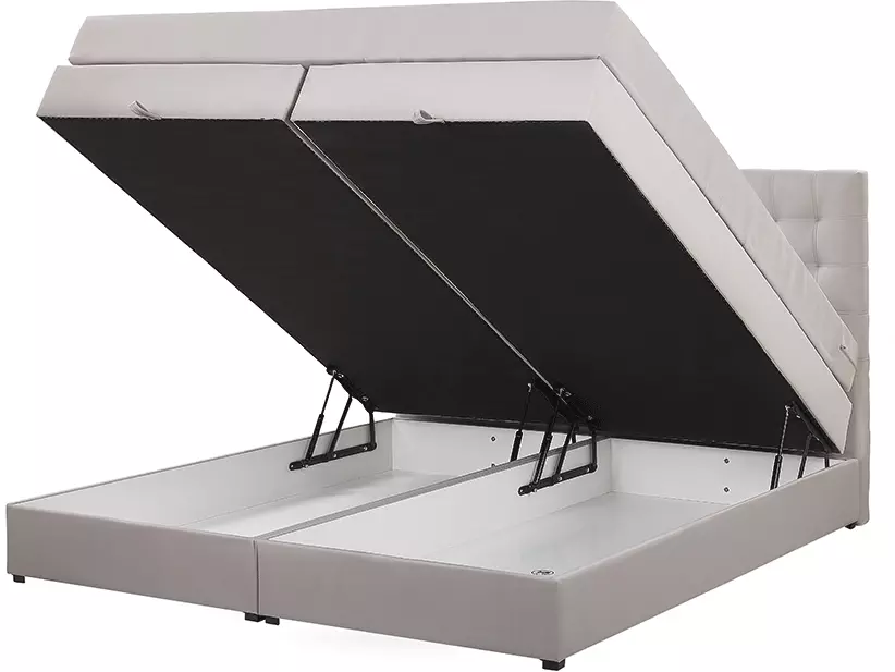 Beliani Jenkkisänky Kangas Säilytystila Vaaleanharmaa MAGNATE Useita Kokoja 4 Beliani Jenkkisänky Kangas Säilytystila Vaaleanharmaa MAGNATE Useita Kokoja - Image 4