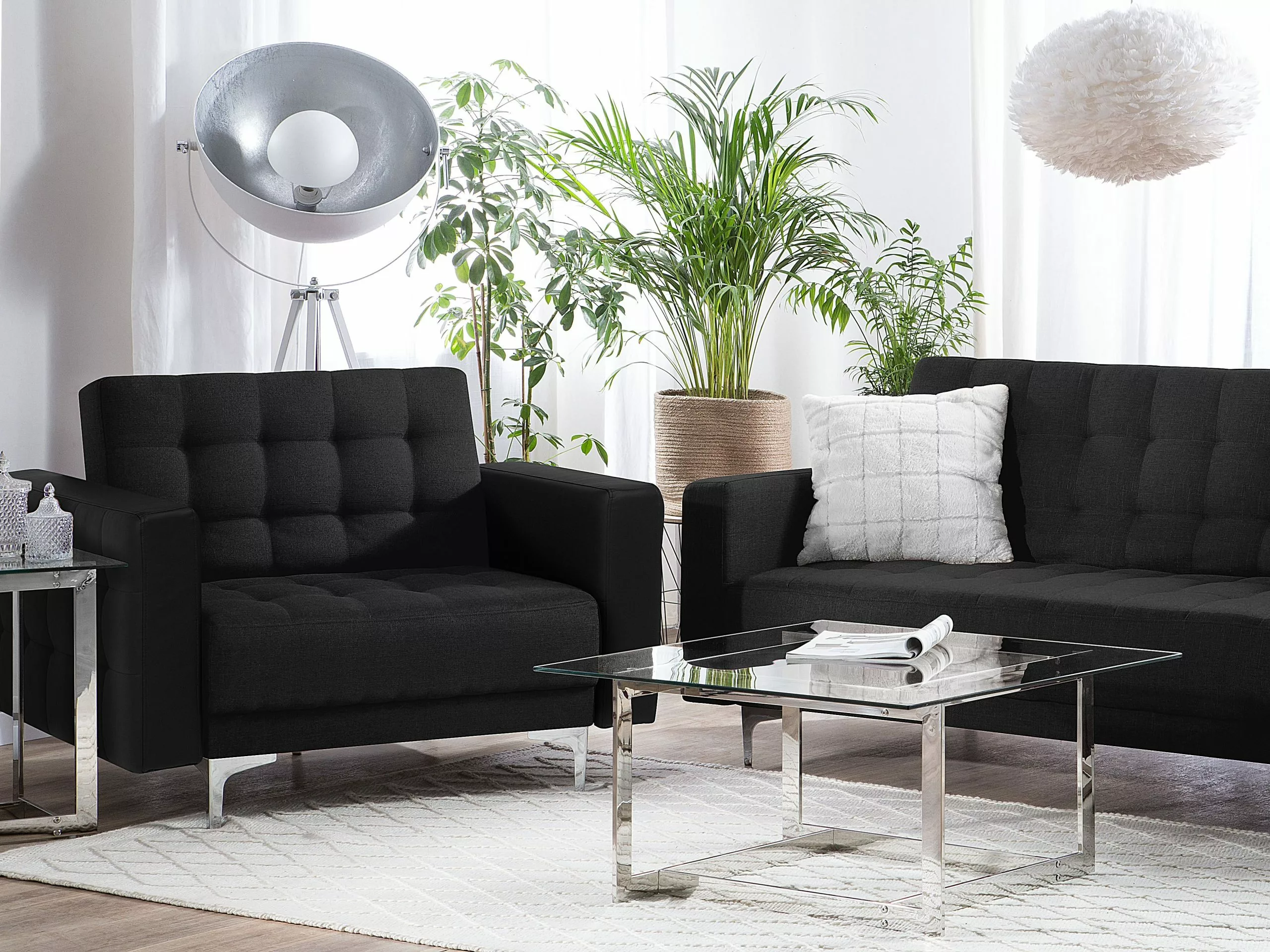 Beliani Grafiitinharmaa Kangasverhoiltu Nojatuoli ABERDEEN 2 Beliani Grafiitinharmaa Kangasverhoiltu Nojatuoli ABERDEEN - Image 2