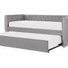 Beliani Sänky Sametti Lisävuode Harmaa 90 X 200 Cm GASSIN