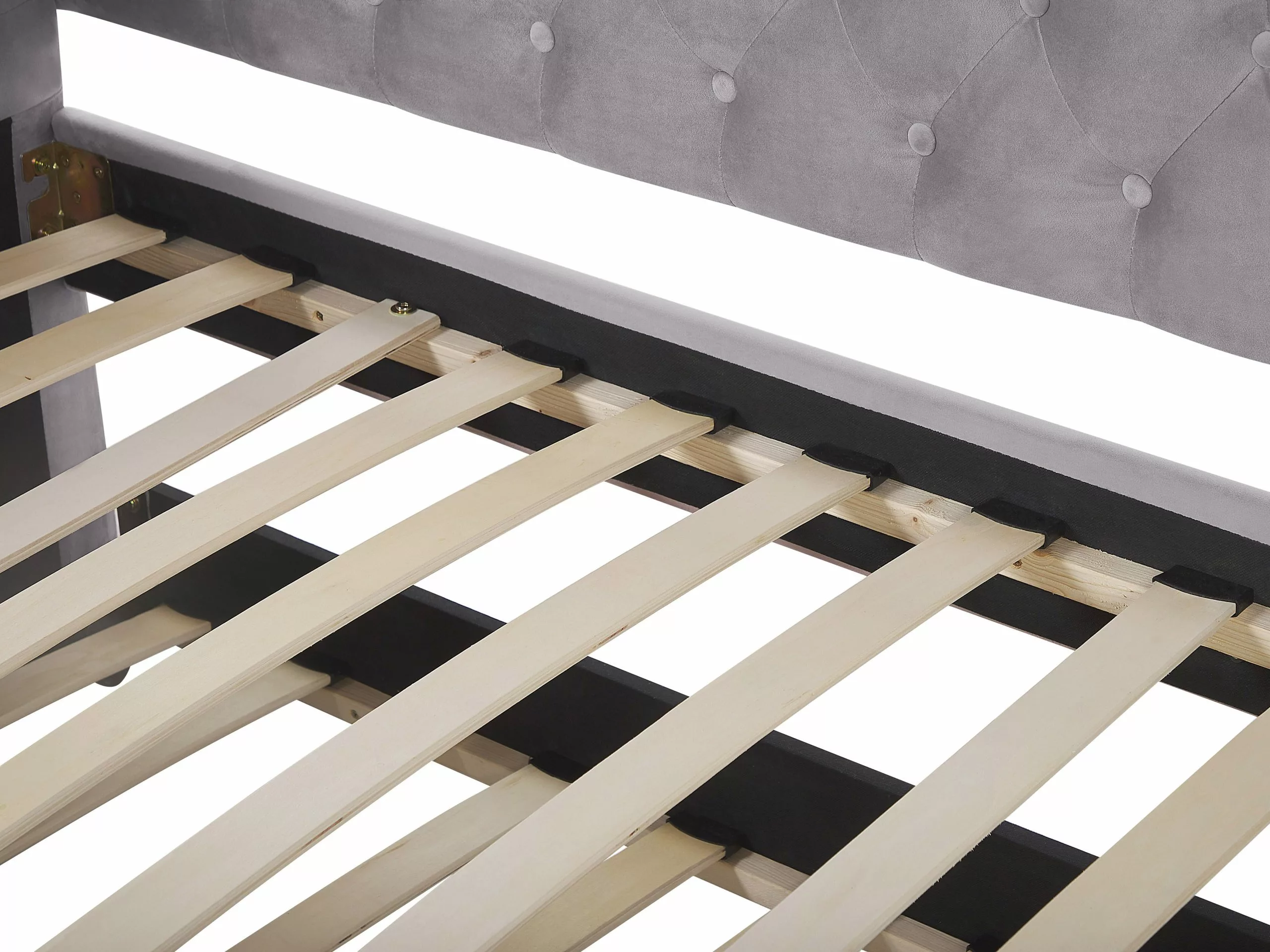 Beliani Sänky Sametti Lisävuode Harmaa 90 X 200 Cm GASSIN - Image 9