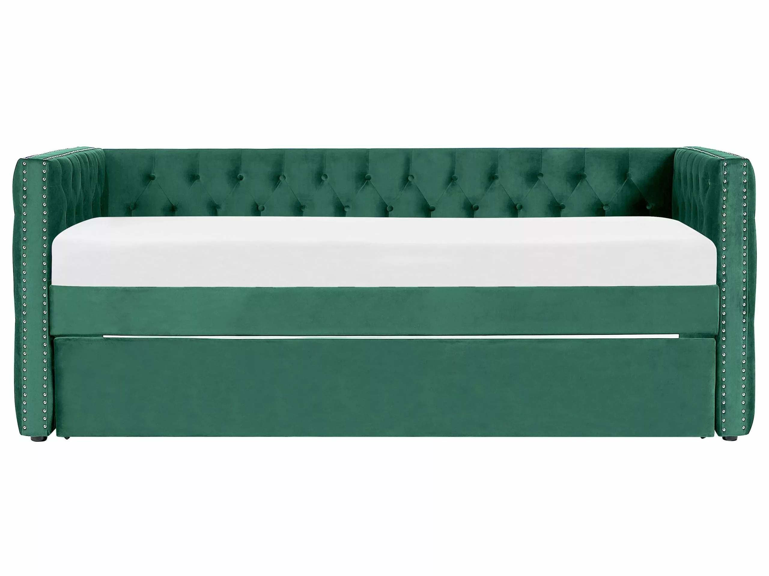 Beliani Sänky Sametti Lisävuode Smaragdinvihreä 90 X 200 Cm GASSIN - Image 8