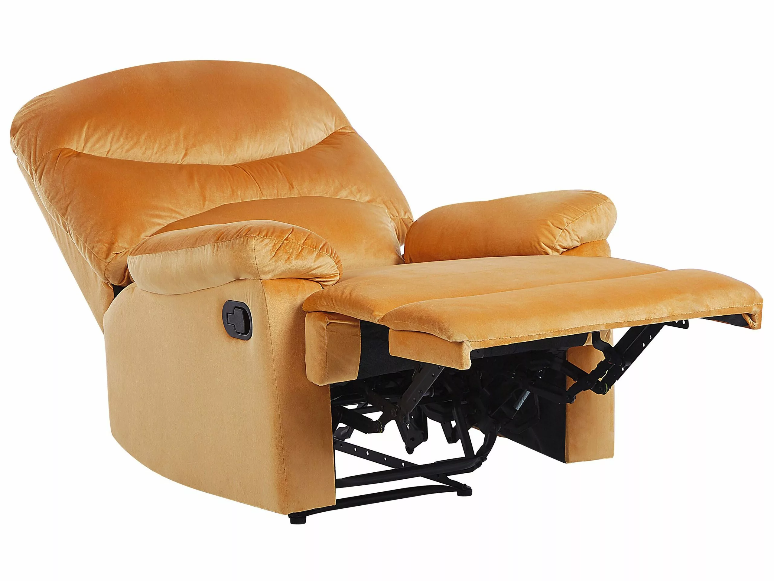 Beliani Nojatuoli Keltainen Sametti ESLOV - Image 5