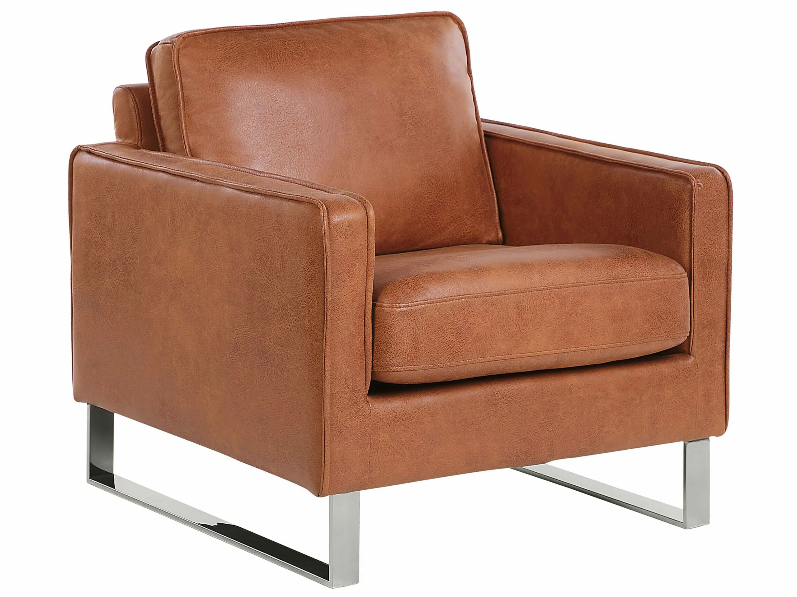 Beliani Nojatuoli Keinonahkainen Ruskea VIND 1 Beliani Nojatuoli Keinonahkainen Ruskea VIND