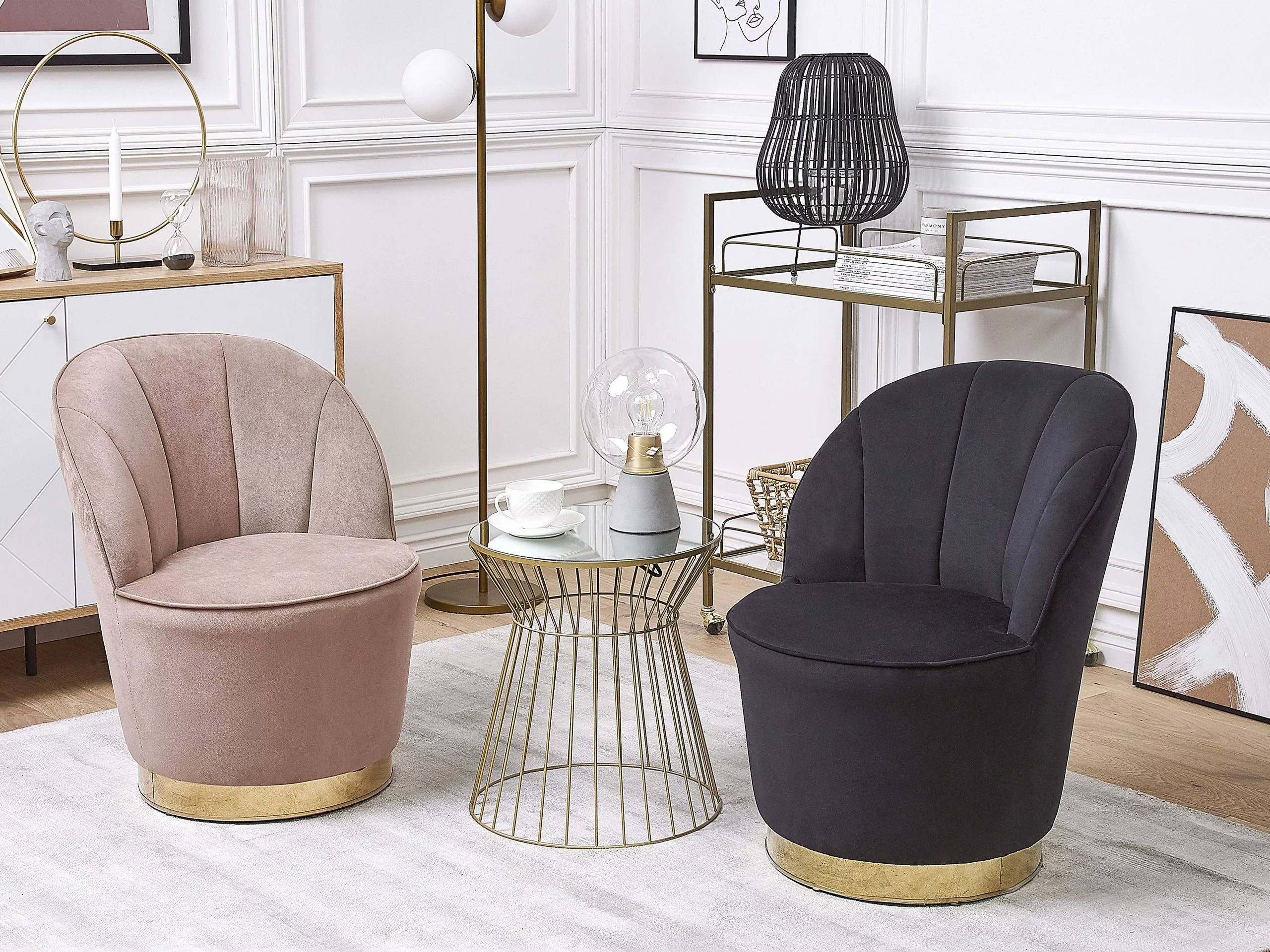 Beliani Nojatuoli Musta Sametti ALBY - Image 2