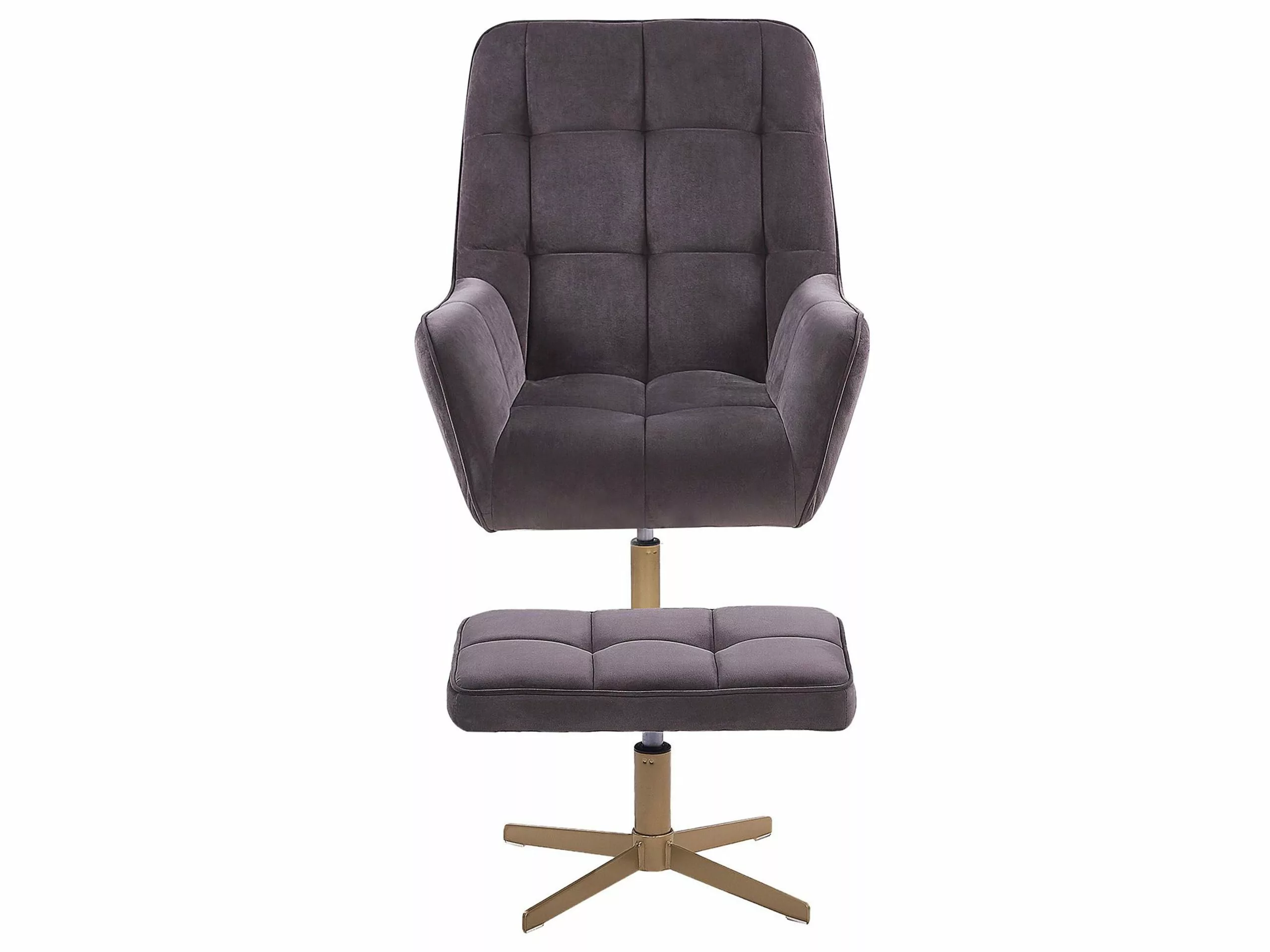 Beliani Nojatuoli Ja Rahi Samettinen Harmaa MOLLE - Image 3