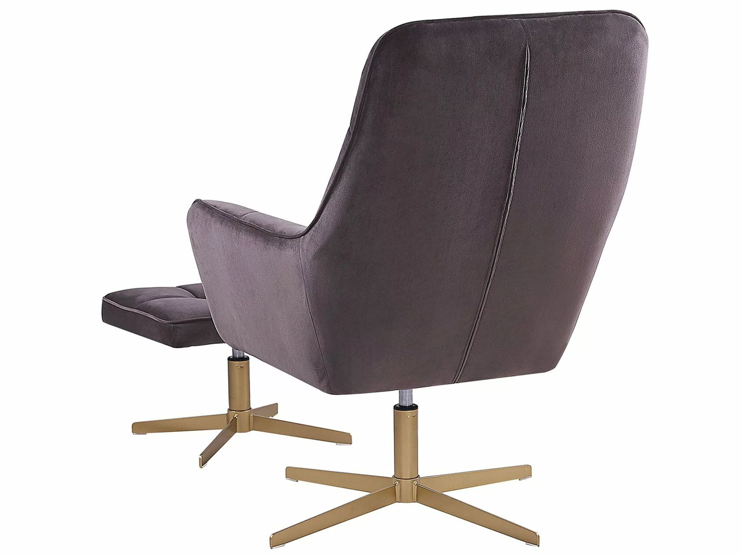 Beliani Nojatuoli Ja Rahi Samettinen Harmaa MOLLE - Image 4