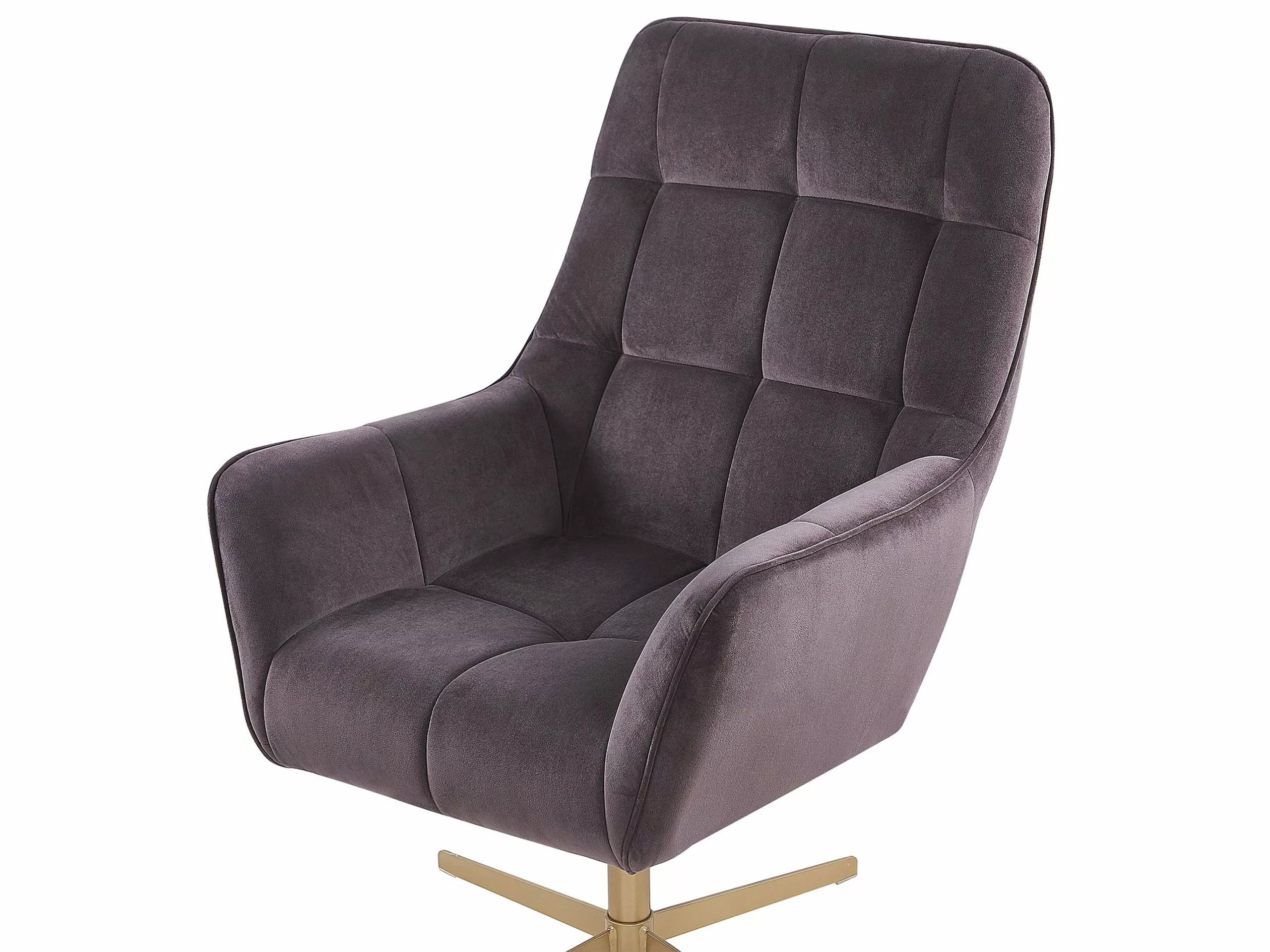 Beliani Nojatuoli Ja Rahi Samettinen Harmaa MOLLE - Image 5