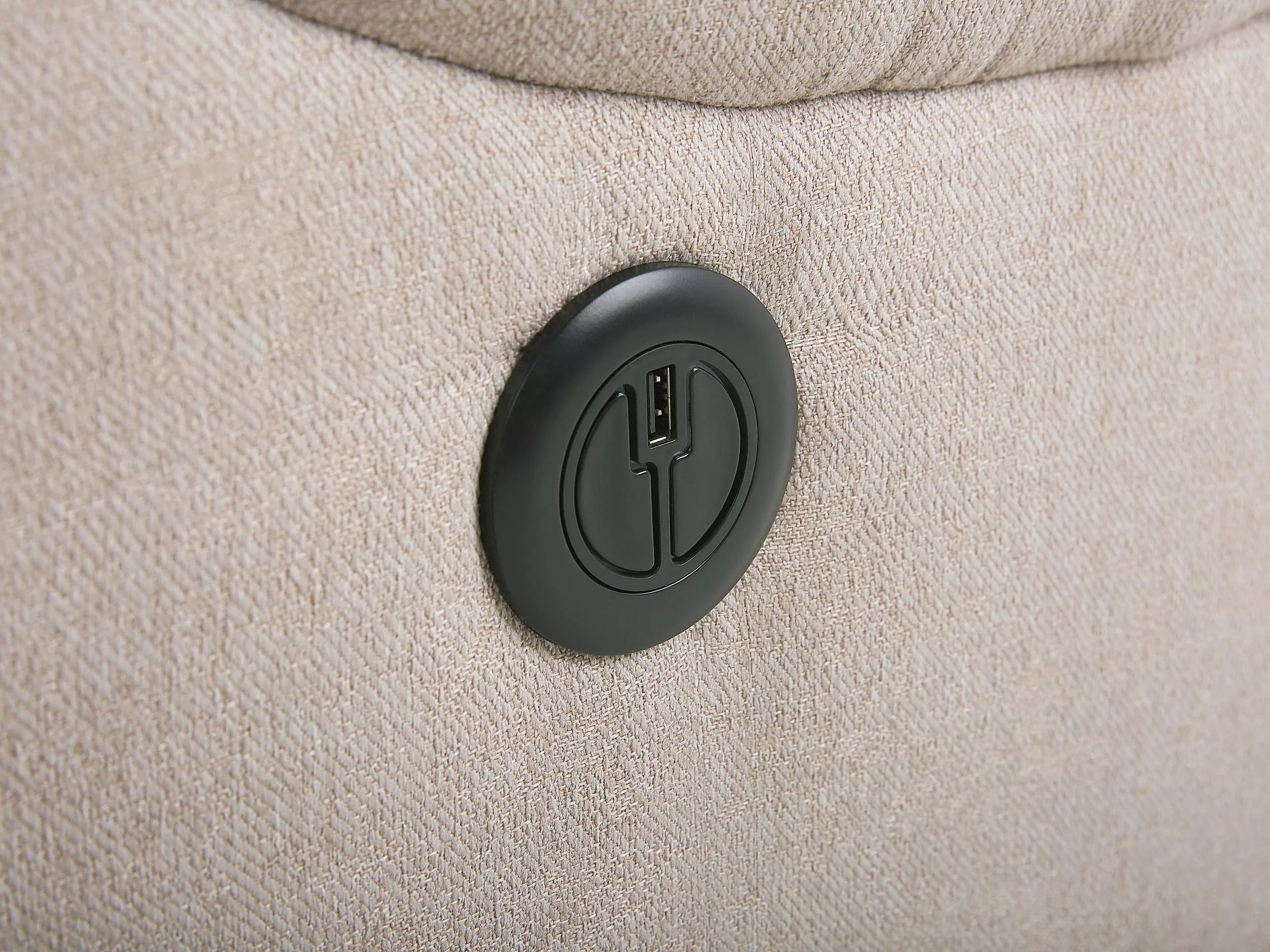 Beliani Lepotuoli LED-valoilla Ja USB-portilla Beige SOMERO - Image 10