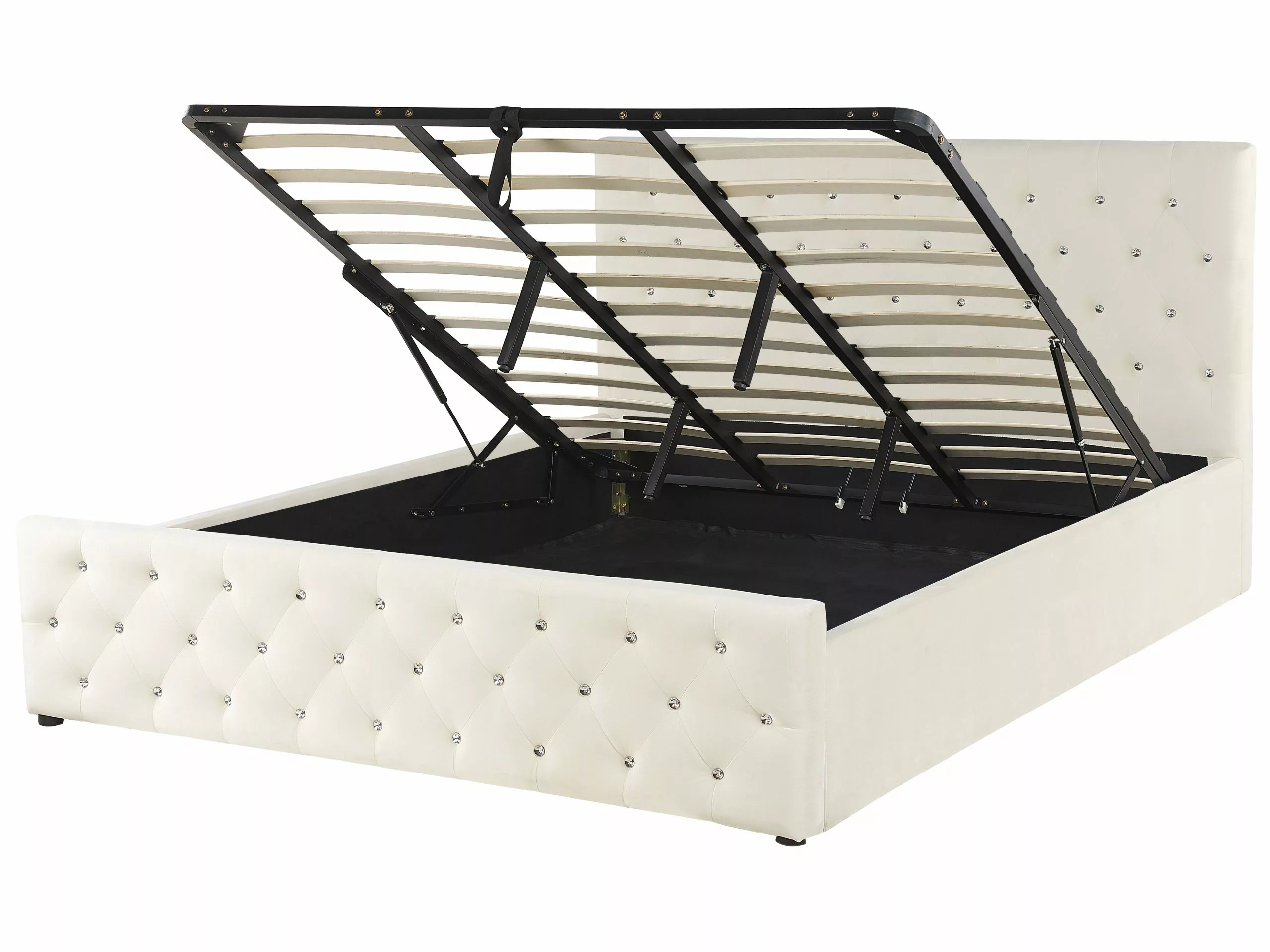 Beliani Sänky Sametti Säilytystila Vaalea Beige AMIENS Useita Kokoja 1 Beliani Sänky Sametti Säilytystila Vaalea Beige AMIENS Useita Kokoja