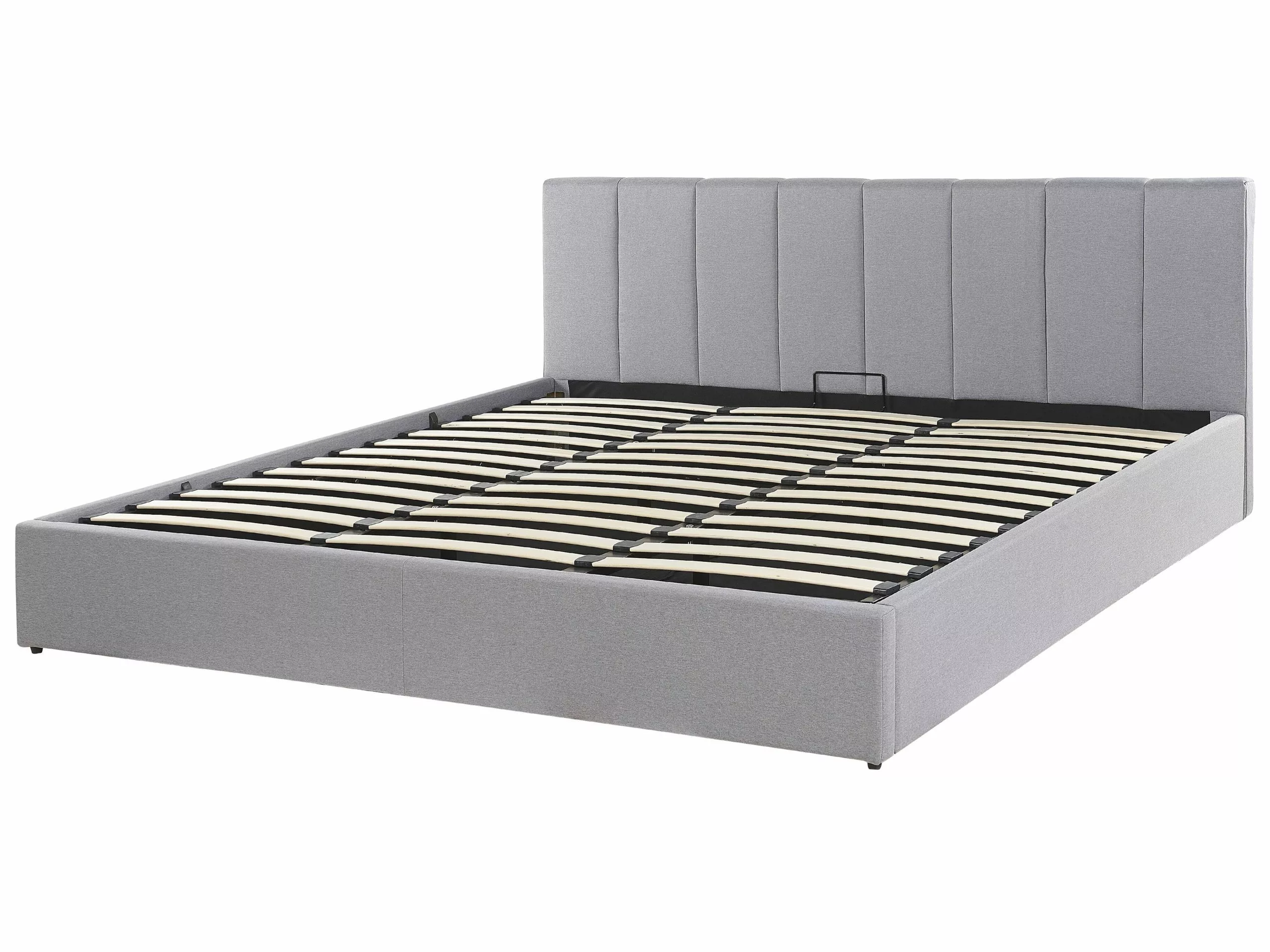 Beliani Sänky Kangas Säilytystila Vaaleanharmaa DREUX Useita Kokoja - Image 5