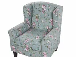 Beliani Nojatuoli Ja Rahi Kukkakuvioinen Vihreä HAMAR -Käsinojalliset tuolit Winkel undef src sa picid 794167 type whitesh image 1