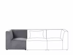 Beliani Kulmaosa Vakosametti Harmaa LEMVIG -Käsinojalliset tuolit Winkel undef src sa picid 794819 type whitesh image