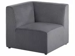 Beliani Kulmaosa Vakosametti Harmaa LEMVIG -Käsinojalliset tuolit Winkel undef src sa picid 796476 type whitesh image