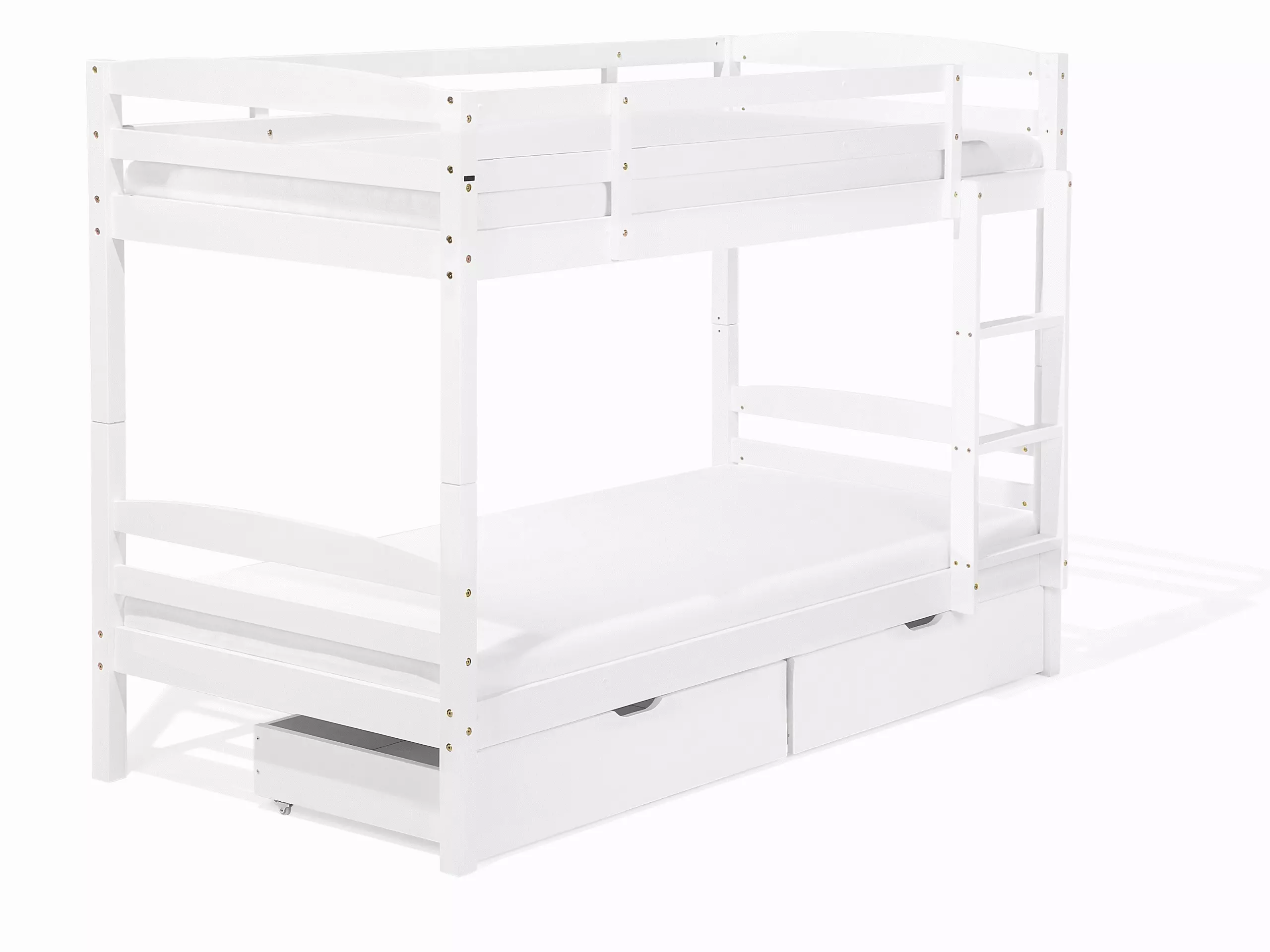 Beliani Kerrossänky Mänty Säilytystila Valkoinen 90 X 200 Cm REGAT - Image 4