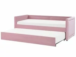 Beliani Sänky Sametti Lisävuode Vaaleanpunainen 90 X 200 Cm MIMIZAN -Käsinojalliset tuolit Winkel undef src sa picid 799190 type whitesh image