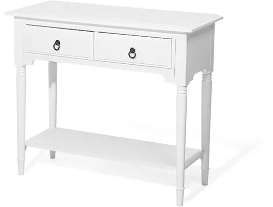 Beliani Konsolipöytä 2 Laatikkoa Valkoinen LOWELL - Image 4