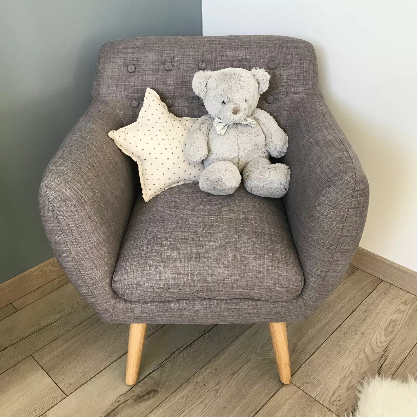 Beliani Nojatuoli Kankainen Harmaa MELBY - Image 6