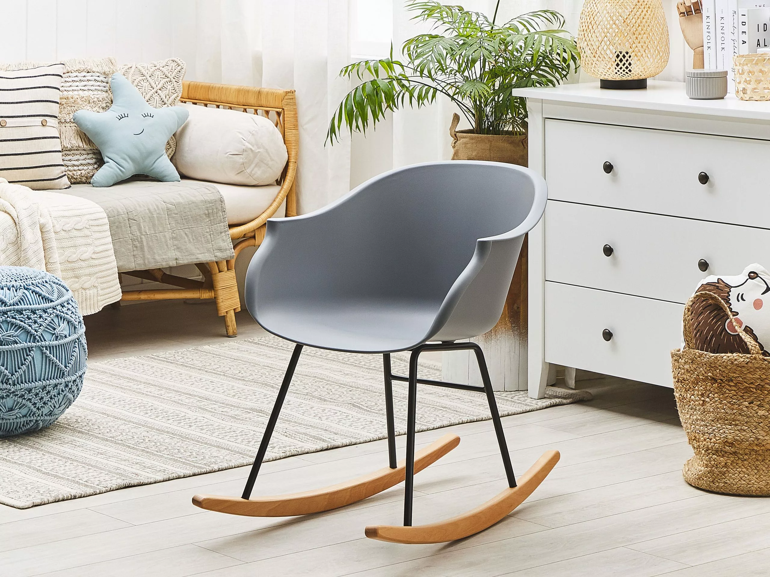 Beliani Keinutuoli Muovi Harmaa HARMONY - Image 2