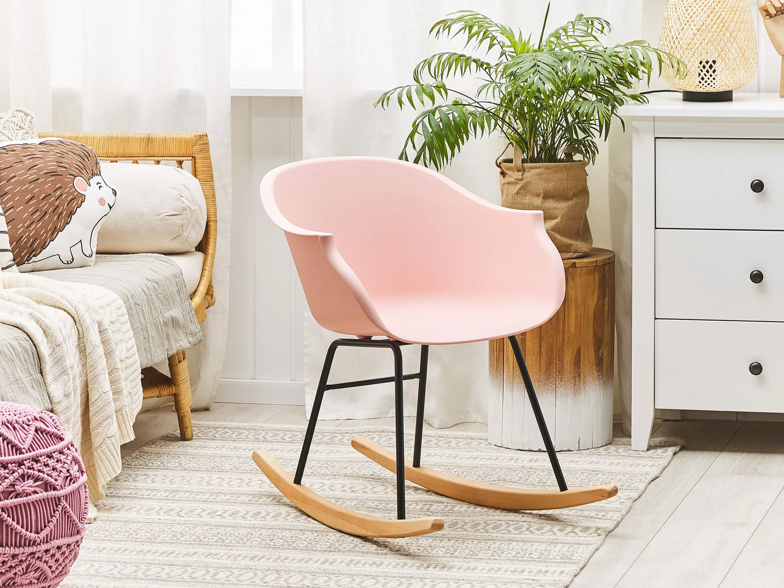 Beliani Keinutuoli Muovi Vaaleanpunainen HARMONY - Image 2