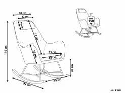 Beliani Keinutuoli Kangas Keltainen ARRIE 17 Beliani Keinutuoli Kangas Keltainen ARRIE -Käsinojalliset tuolit Winkel undef src sa picid 807670 type whitesh image