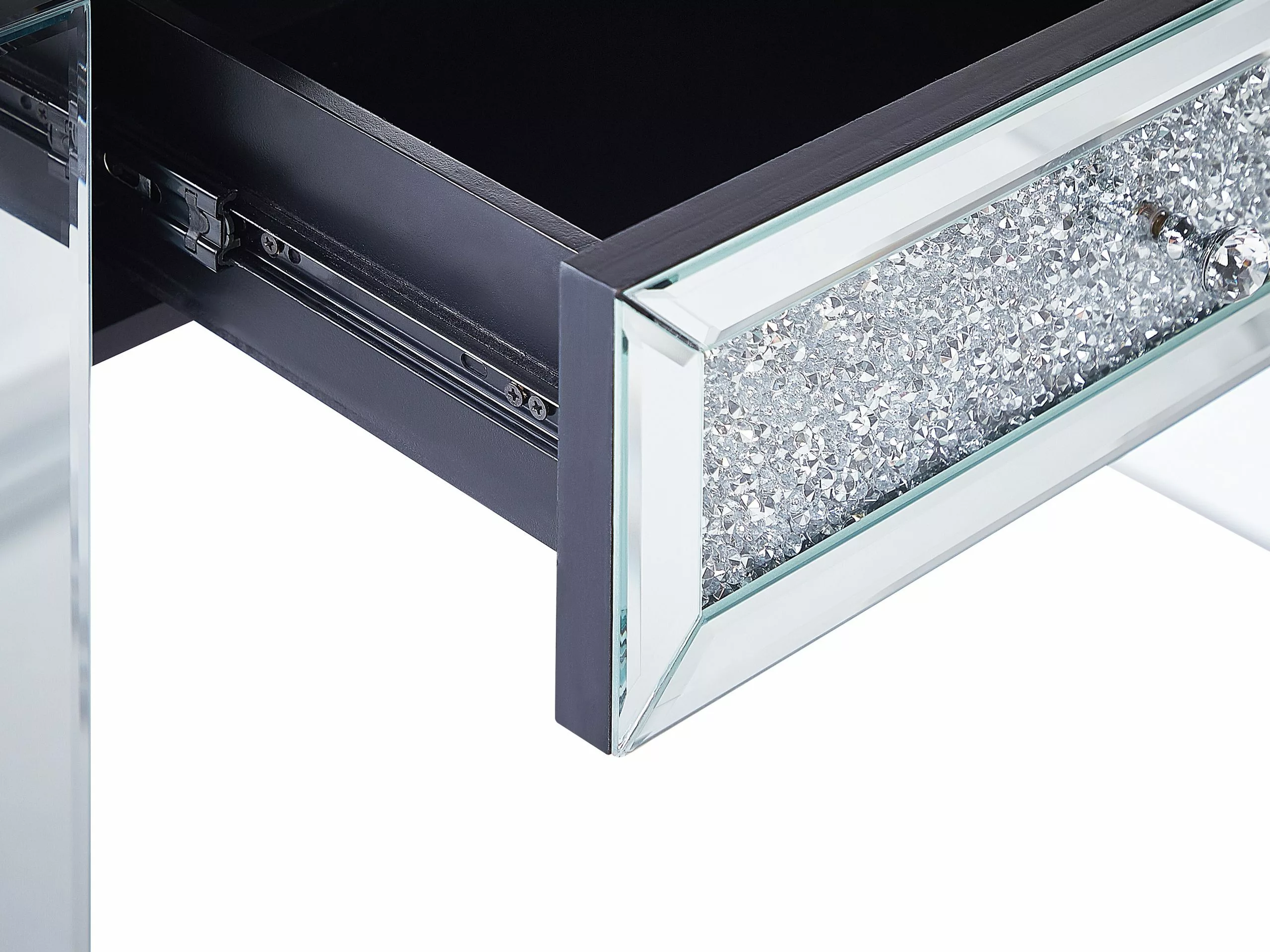 Beliani Konsolipöytä Peililasi 2 Laatikkoa Hopea TILLY - Image 8