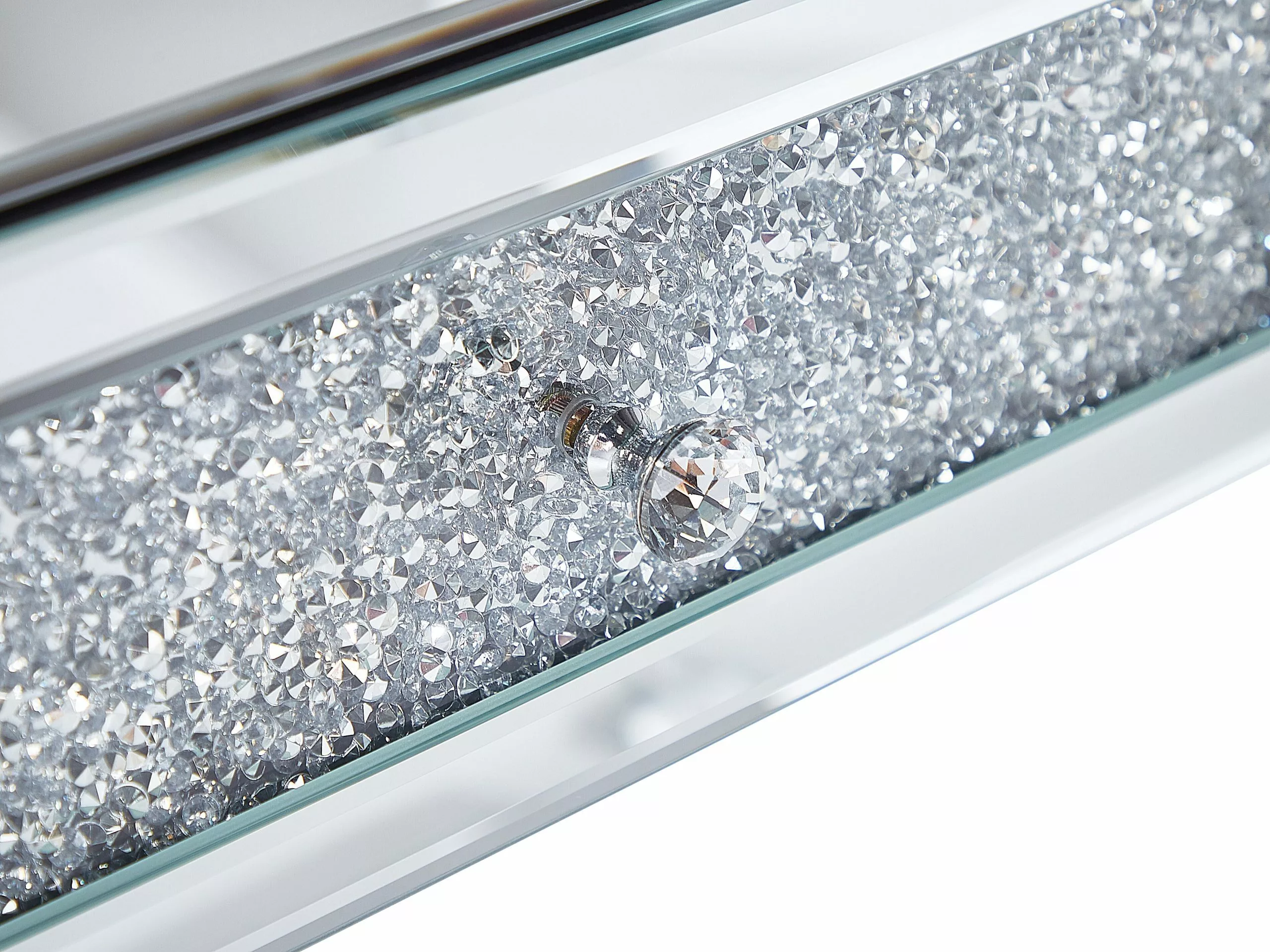 Beliani Konsolipöytä Peililasi 2 Laatikkoa Hopea TILLY - Image 9