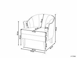 Beliani Nojatuoli Kangas Harmaa ELVERUM -Käsinojalliset tuolit Winkel undef src sa picid 809994 type whitesh image
