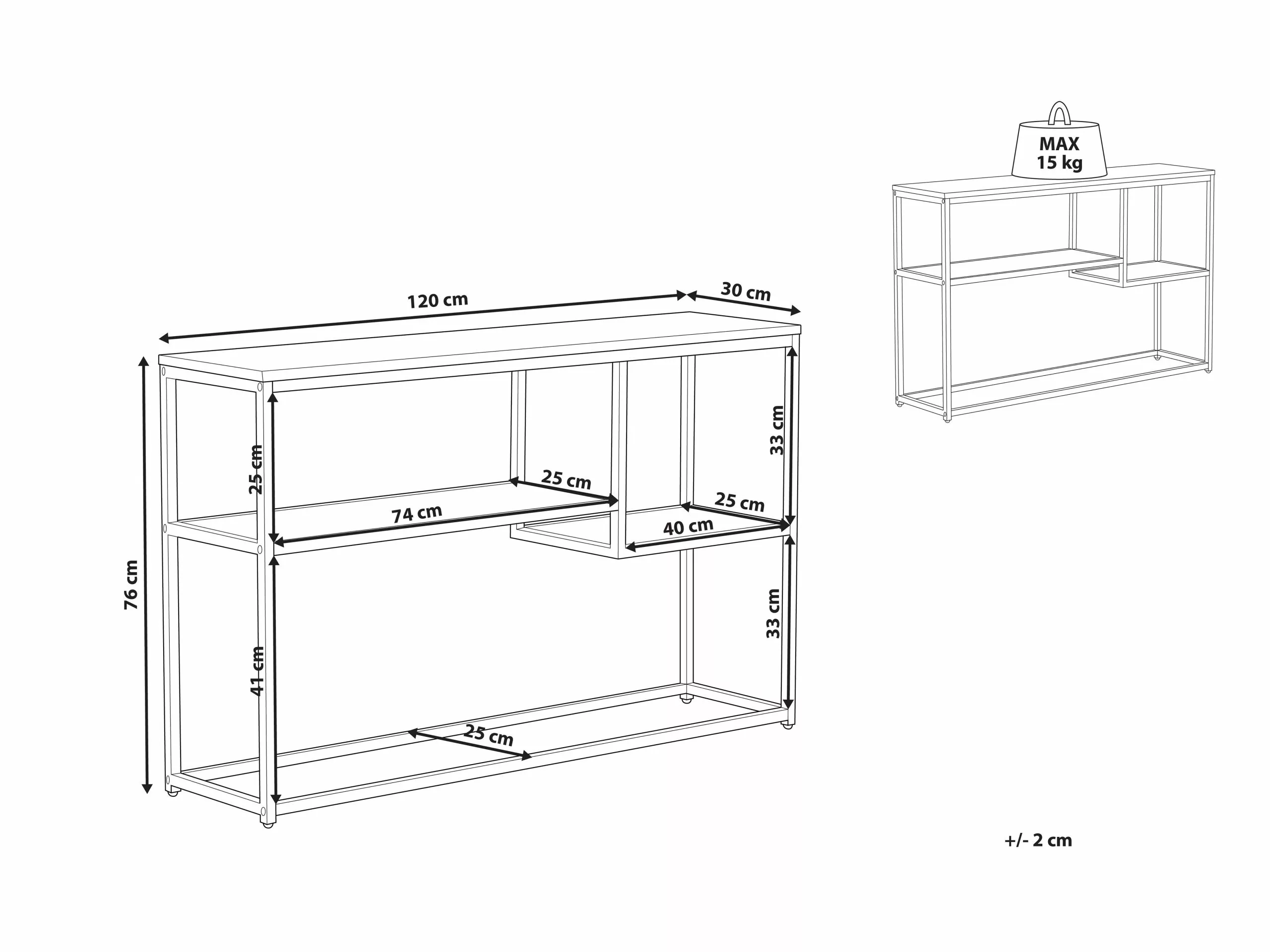 Beliani Konsolipöytä Tumma Puu/musta BELMONT - Image 7
