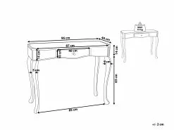 Beliani Konsolipöytä Peililasi Laatikko Hopea CARCASSONNE -Käsinojalliset tuolit Winkel undef src sa picid 814905 type whitesh image