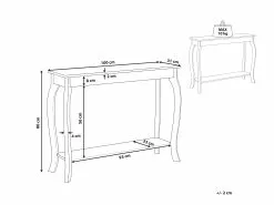 Beliani Konsolipöytä Valkoinen HARTFORD -Käsinojalliset tuolit Winkel undef src sa picid 814907 type whitesh image