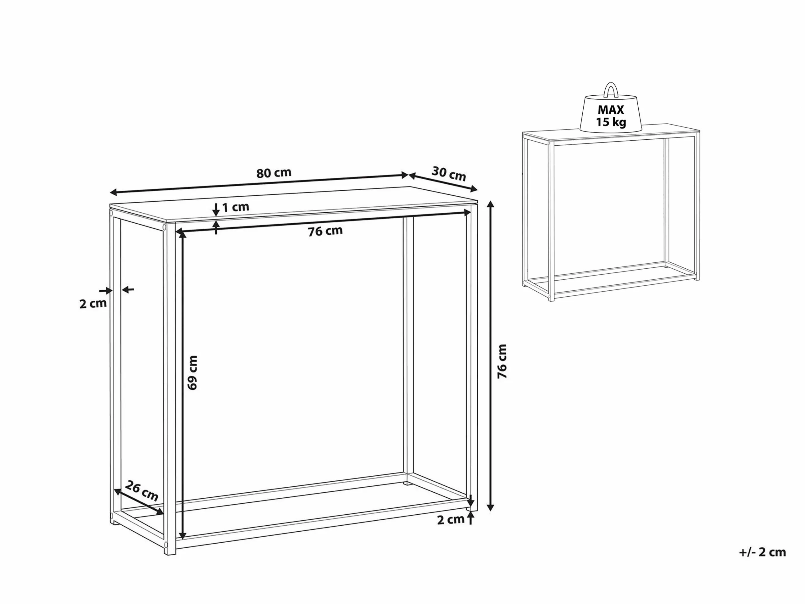 Beliani Konsolipöytä Tumma Puu/musta DELANO 7 Beliani Konsolipöytä Tumma Puu/musta DELANO - Image 7