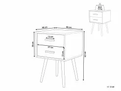 Beliani Yöpöytä 2 Laatikkoa Musta ALABAMA -Käsinojalliset tuolit Winkel undef src sa picid 815009 type whitesh image