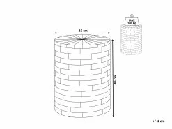 Beliani Sivupöytä Tiikki Vaalea Puu BRANT -Käsinojalliset tuolit Winkel undef src sa picid 815086 type whitesh image