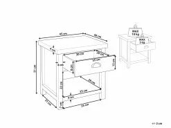 Beliani Yöpöytä Laatikko Vaaleanharmaa/vaalea Puu CLIO -Käsinojalliset tuolit Winkel undef src sa picid 815342 type whitesh image