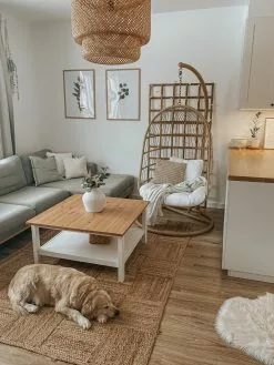 Beliani Riipputuoli Puunvärinen ALLERA -Käsinojalliset tuolit Winkel undef src sa picid 816445 type whitesh image