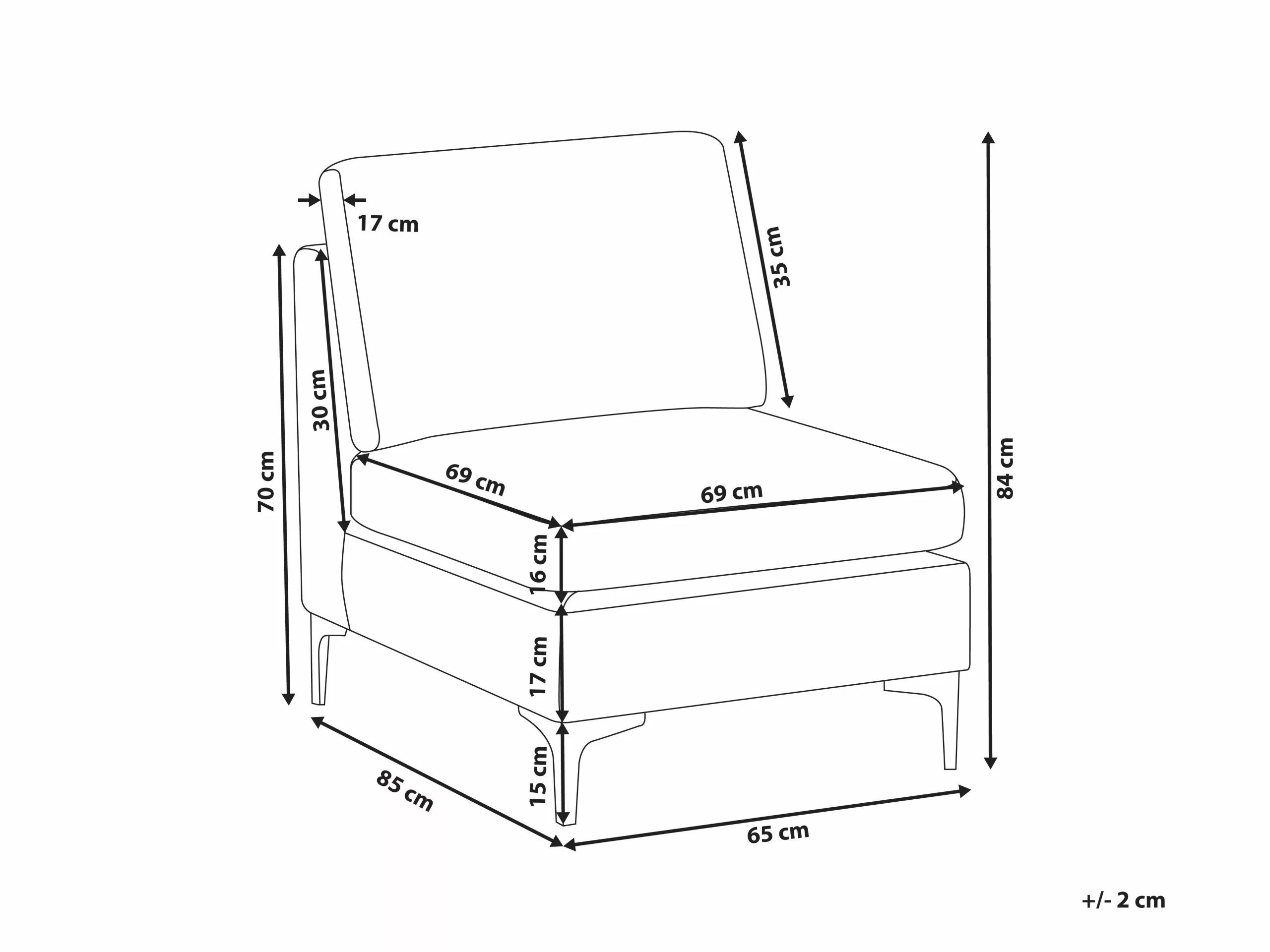 Beliani Sohvan Osa Sametti Harmaa EVJA - Image 10