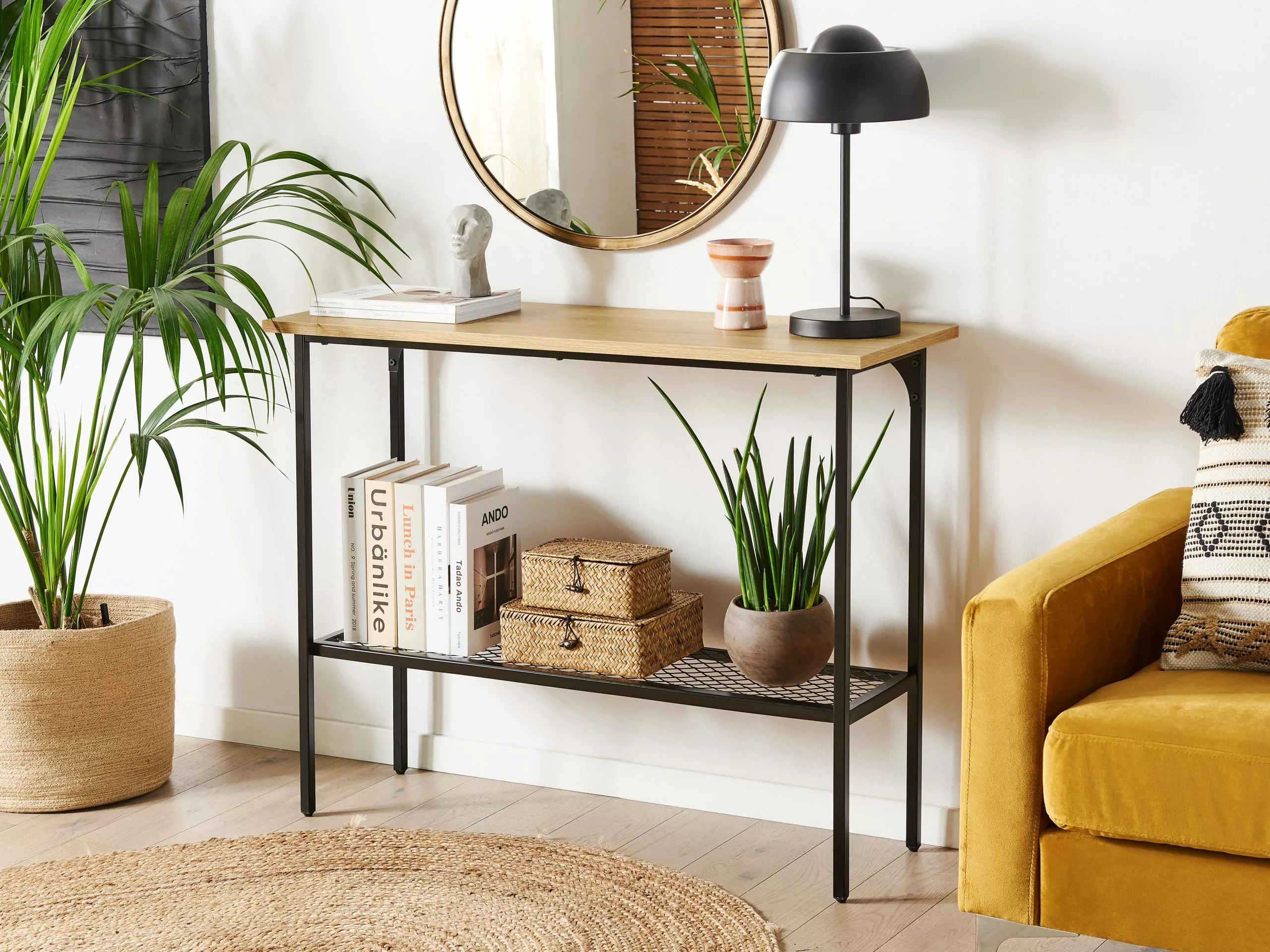 Beliani Konsolipöytä Vaalea Puu/musta DORENA - Image 2