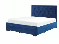 Beliani Parisänky Sametti Säilytystila Laivastonsininen 160 X 200 Cm LIEVIN -Käsinojalliset tuolit Winkel undef src sa picid 821231 type whitesh image