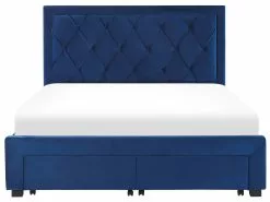 Beliani Parisänky Sametti Säilytystila Laivastonsininen 160 X 200 Cm LIEVIN -Käsinojalliset tuolit Winkel undef src sa picid 821233 type whitesh image