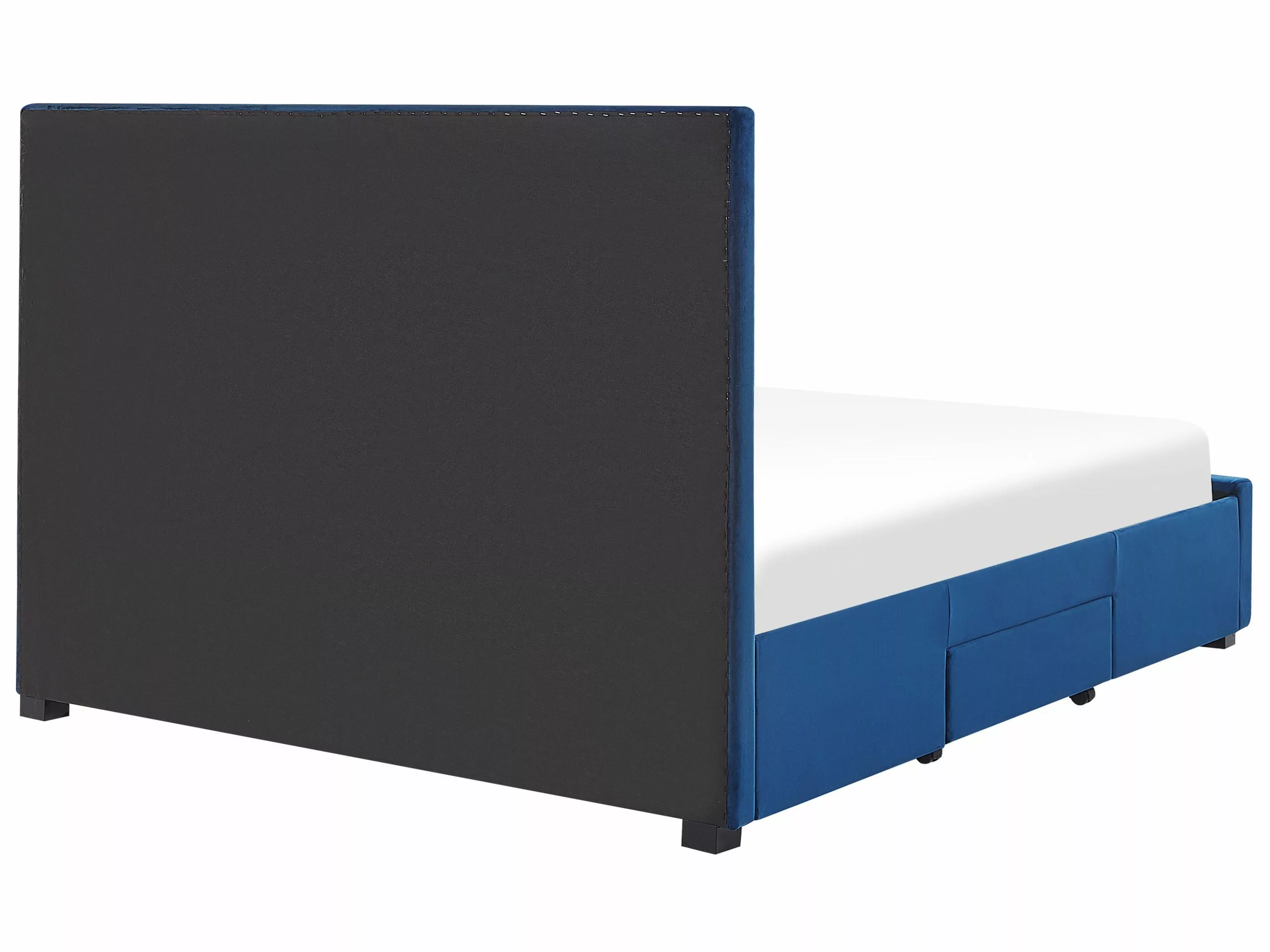 Beliani Parisänky Sametti Säilytystila Laivastonsininen 160 X 200 Cm LIEVIN - Image 7