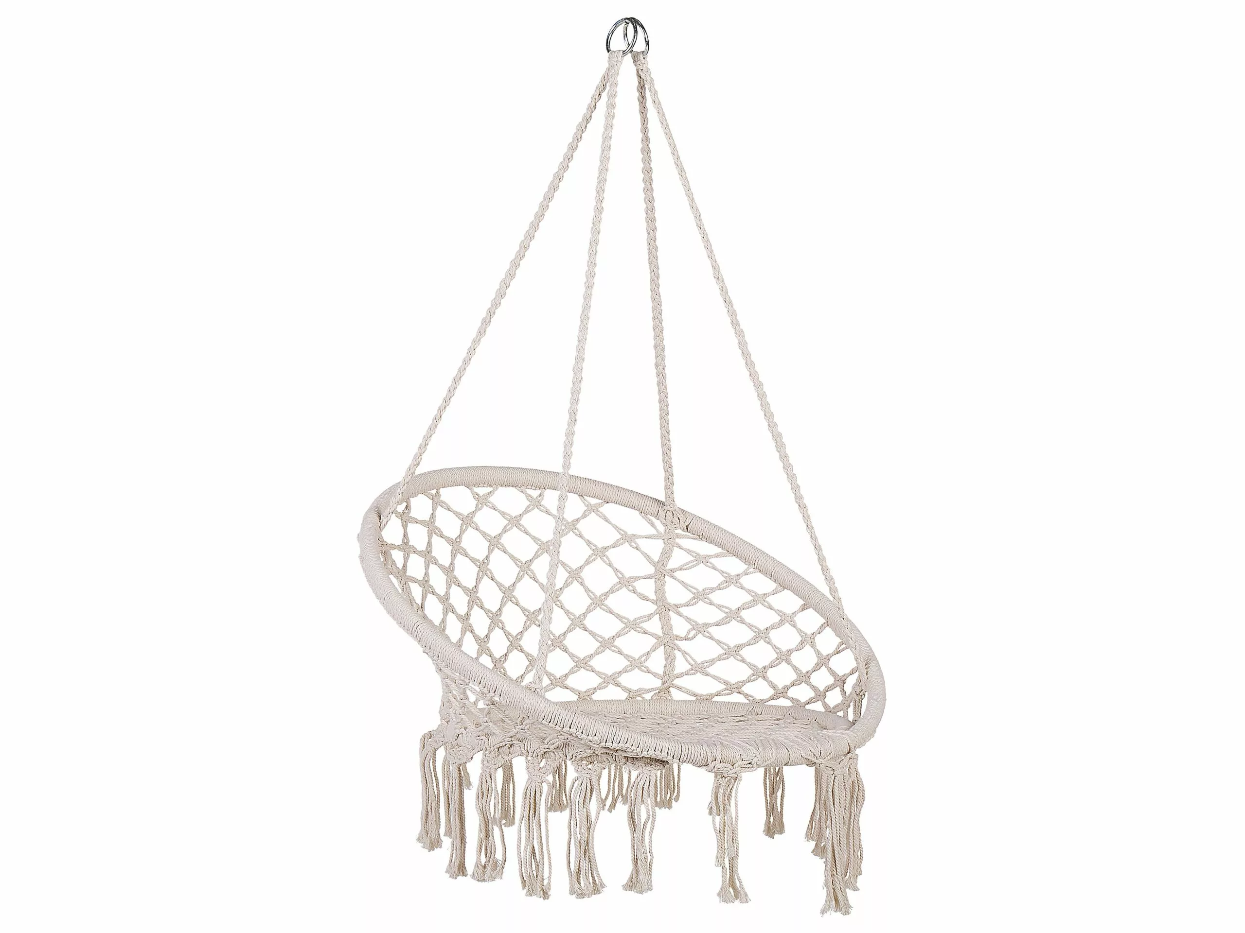 Beliani Riipputuoli Puuvilla Valkoinen GABELLA - Image 5